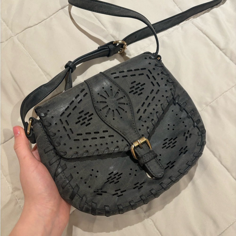 Grey detailed crossbody bag